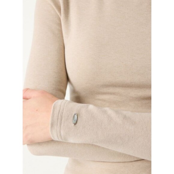 OGL EcoMousse ProWarm Mock Neck Long Sleeve Brami Top Biege Size Medium - Picture 9 of 11